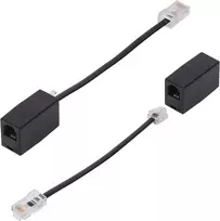 Maozhou 2 vnt. Rj11 į Rj45 adapterių rinkinys, juoda Rj11 6p4c jungtis, telefono kabelio į Rj45 8p8c adapteris, ethernet į telefono laidinio ryšio keitiklis