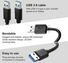 Bivofu 2 x didelės spartos Usb 3.0 kabelis, 0,5 m Usb A į Usb A kabelis greitam 5Gbps duomenų perdavimui - suderinamas su spausdintuvais, nešiojamaisiais kompiuteriais, standžiaisiais diskais, kameromis
