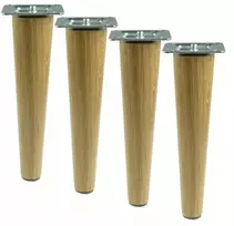 4x medinės baldų kojos staliukui ąžuolinės lakuotos tiesios 35 cm