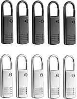 Zip traukiklių skirtukai, 10 metalinių užtrauktukų pakuotė, užtrauktukų etiketės krepšiams, drabužiams, paltui, striukei, kuprinei