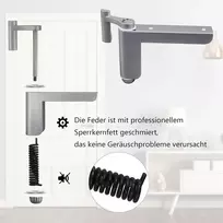 Durų pritraukėjas be gręžimo - mini durų pritraukėjas, automatinis durų pritraukėjas lengvoms vidaus durims, tinkamas Din kairės/dešinės pusės kambario durims - 1 sidabrinis komplektas