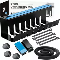Kabelių organizeris po stalu, prailginimo laido laikiklis 43cm rinkinys