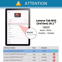 Dėklas Lenovo Tab M10 3rd Gen 10.1" su stoveliu ir automatinio miego/žadinimo funkcija, baltas katinas