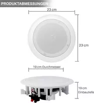 Kompiuterio kolonėlės Pyle pora 6.5" bluetooth įleidžiamų į sieną/lubas 2 krypčių universali namų garso kolonėlių sistema spyruokliniai greiti sujungimai polipropileno kūgio polimero aukštų dažnių garsiakalbis stereo garsas 200 vatų (pdicbt652rd)