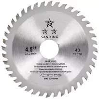 Jokapy 115 mm 40 dantų volframo karbido diskinis pjūklo diskas medienai, plastikui, kampinis šlifuoklis, vidinis skersmuo 22,2 mm