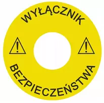 Įspėjamoji lentelė avarinis išjungimo jungiklis 22 mm 60 mm