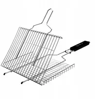 Nerūdijančio plieno bbq grilio krepšys su rankena, grilio tinklelis 62.5x35 cm