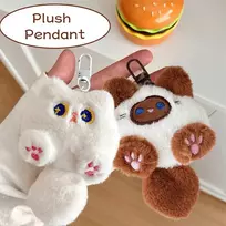 Pliušinis katės pakabukas, raktų pakabukas 10 cm, mielas žaislinis pakabukas su raktų žiedu virvelei, raktų pakabukas ir raktų laikiklis, Siamo katės stilius