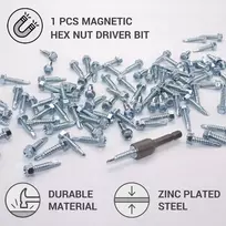 Skir'co (150 vnt.) Din 7504k Cinkuoti plieno 5,5 x 25 mm gręžimo sraigtai su šešiabriaune galvute