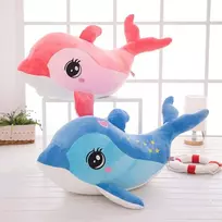 Pliušinis delfinas, minkštas žaislas-pagalvė, 40 cm, mėlynas