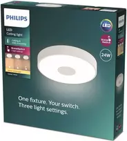 Philips Coiner Sceneswitch Led lubinis šviestuvas, apvalus, 24 W, 2700 liumenų, 2700 K, baltas, Ip20, šilta balta šviesa, 3 šviesos nustatymai