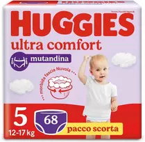 Huggies Ultra Comfort kelnaitės sauskelnės 5 dydis (12-17kg) 68 vnt.