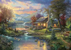 Dėlionė Thomas Kinkade "nature's Paradise", 500 detalių, nostalginiame dėkle