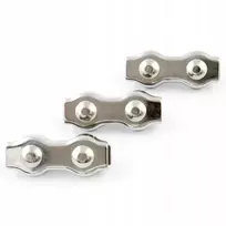 Dvigubas balnelio tipo trosų spaustuvas nerūdijančio plieno Inox atsparus rūgštims V4 2mm 100vnt