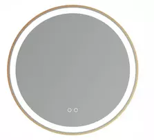 Led vonios kambario veidrodis 60 cm apvalus aukso spalvos rėmas antifog 3 šviesos spalvos