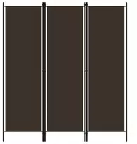 3 dalių paravanas, rudas, 150 x 180 cm