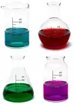 Ckb Ltd rinkinys iš 4 cheminių laboratorinių stikliukų gėrimams, 50 ml - mokslo tema, naujoviški laboratorijos formos stiklinės ir kolbos, Ckb Ltd