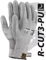 Reis R-cut3-pu_7 3 lygio apsauginės pirštinės, juodos/baltos/pilkos, 7 dydis, 12 vnt.