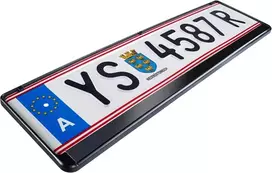Automobilio numerio laikiklis Austria – 2 vnt. pakuotė – numerio stiprintuvas austriškam valstybiniam numeriui – spalva: juoda