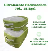 Canbox kompresiniai pakavimo kubeliai, itin lengvas išplečiamas lagamino organizatorių rinkinys, vandeniui atsparūs nailoniniai pakavimo kubeliai, kompresiniai pakavimo maišeliai lagaminams ir kuprinėms (2 dalių rinkinys)