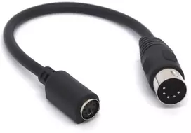 5 kontaktų din į ps/2 kabelio adapteris, 5 kontaktų midi male į 6 kontaktų mini din female adapteris, skirtas mouser at klaviatūrai (5 male į 6 female)