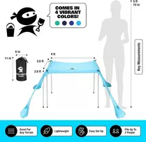 Sun Ninja mini paplūdimio palapinė apsauga nuo saulės - maža stoginė paplūdimiui - upf50+ paplūdimio palapinė su nešiojimo krepšiu - dalinis pavėsis - apsauga nuo saulės kelionėms lengva - paplūdimio palapinė - palapinė nuo saulės