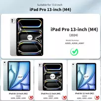 Easyacc dėklas, skirtas Ipad Pro 13 M4 (2024), plonas folio stovas, apsauginis planšetinio kompiuterio dėklas, daugia kampų žiūrėjimo - juodas