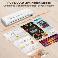 Laminatorius A4 Portable Laminator Quick Laminator 4-in-1 laminavimo rinkinys su 30 laminavimo vokų, popieriaus pjaustykle, kampų apvalinimo įrankiu, karštas ir šaltas laminavimas naudojimui namuose, biuro nuotraukoms ir kortelėms