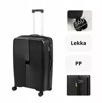 Snowbal Didelis juodas polipropileninis kelioninis lagaminas su ratukais Wowbag 7918 L