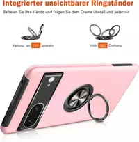 Kraftcare dėklas, skirtas google pixel 7, mobiliojo telefono dėklas su įterptu 360° žiedu, magnetinis apsauginis tpu smūgiams atsparus dėklas, skirtas google pixel 7, rožinis