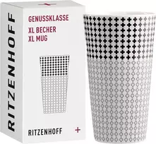 Ritzenhoff 3741003 kavos puodelis xl 500 ml serija genussklasse nr. 3 porcelianinis puodelis su pliuso motyvu, dizainerio gaminys