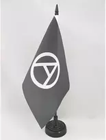 Az flag anarchijos stalo vėliavėlė 5'' x 8'' - anarchizmo judėjimo stalo vėliavėlė 21 x 14 cm - juodas plastikinis kotas ir pagrindas