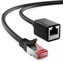 Deleycon 1 m Cat6 Patch kabelio ilgiklis Ethernet Lan tinklo kabeliui interneto kabelis - Rj45 kištukas į Rj45 lizdą S/ftp Pimf 250 Mhz varinis - juodas