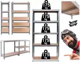 Metalinis sandėliavimo lentyna 180x90x40 5 lentynos x 175kg garažo dirbtuvių