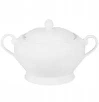 Prima Deco apvali porcelianinė sriubos vaza, universali klasikinė, 2.5 l