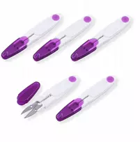 Žirklės siuvimui, aštrios, geležinės plastike, violetinės, 117x19mm, 5vnt