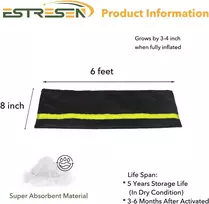 Estresen 6 vnt. 180 x 20 cm smėlio maišų rinkinys nuo potvynių su atšvaitine juostele, vandens aktyvuojami potvynių barjerai priekinėms durims, apsauga nuo potvynių durims, garažams ir rūsiams