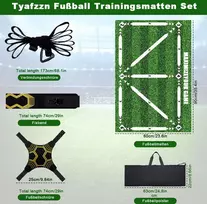Tyafzzn futbolo kilimėlis 60 x 90 cm, futbolo žingsnių treniruočių kilimėlis, kamuolio kontrolės treniruotės, neslystantis treniruočių kilimėlis, dovana vaikams ir futbolo mėgėjams