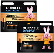 16x alkaline aa r6 lr6 duracell optimum premium baterijos