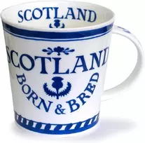 Scotland Born & Bred porcelianinis arbatos/kavos puodelis Cairngorm, mėlynas ir baltas, 10,4 cm, 0,48 litro