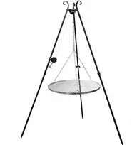 Trikojis grilis 185 cm sodo laužavietės grotelės 80 cm nerūdijančio plieno Inox