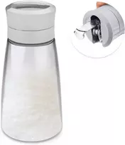 Modixun stiklinis cukraus dozatorius su automatiniu atverčiamu snapeliu, pasvertas pilstytuvas, cukraus indelis, 420 ml, cukrinė, skaldytas stiklas, druskos indelis, kavos baro reikmenys, 1 vnt.