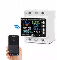 Išmanusis elektros energijos skaitiklis vatmetras relė 63a Lcd Tuya Wifi