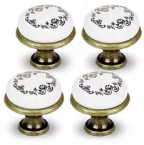 4x Keraminė baldų rankenėlė, retro stiliaus spintelėms