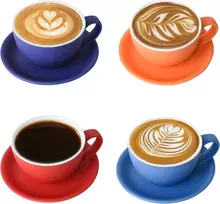 Yundu Cappuccino Puodeliai su Lėkštelėmis, 4 vnt. x 300 ml