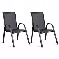 Confortime Ejdostopstore metalinės tekstilinės sodo kėdės, 2 vnt. rinkinys terasai, balkonui, sodui