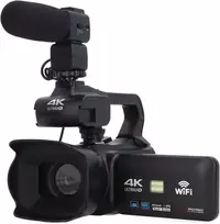 4k Ultra Hd vaizdo kamera, 18x skaitmeninis priartinimas, 3.0 colių Ips jutiklinis ekranas, Wifi 2.4g vlogų vaizdo įrašymo įrenginys su mikrofonu, rankiniu stabilizatoriumi ir nuotolinio valdymo pulteliu