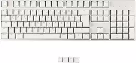 Ymdk 105 vokiška iso double shot pbt shine through oem profilio klavišų rinkinys, tinkamas cherry mx jungikliams, mechaninė klaviatūra (balta)