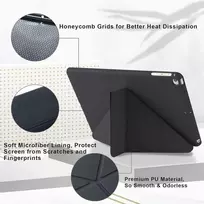Origami dėklas, skirtas Ipad 9.7 colių 6-os kartos 2018 ir 5-os kartos 2017, taip pat skirtas Ipad 9.7 colių Air 1-os kartos 2013 ir Air 2-os kartos 2014, 5-in-1 įvairūs žiūrėjimo kampai, švelnus silikoninis dėklas, minkštas tpu galinis dangtelis - juodas