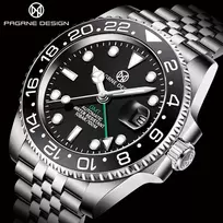 Pagrne Design vandeniui atsparus mechaninis automatinis laikrodis, stilingas rėmelis, nerūdijančio plieno apyrankė, vyriški laikrodžiai 40 mm